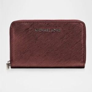 Michael Kors Jet Set Small Metallic Faux Leather Wallet